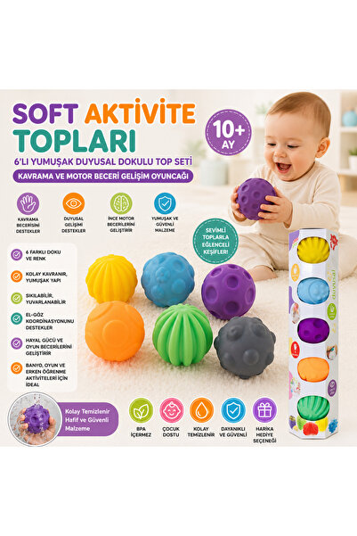 TRUST STORE Soft Activity Balls 6-Piece Soft Sensory Textured Ball Setgrip an...