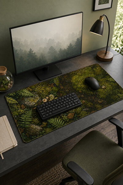 RUGRUMBA Premium Botanik Moss Forest Floor XXL Gaming Mousepad 40x90 εκ. 4 χι...