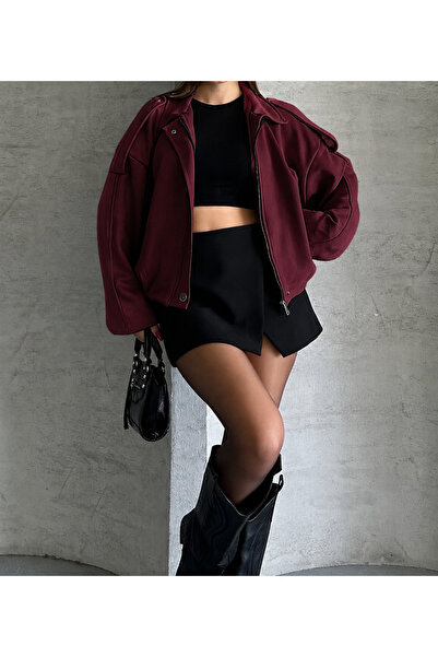 Reysamoda Kadın Oversize Sürt Bomber Ceket