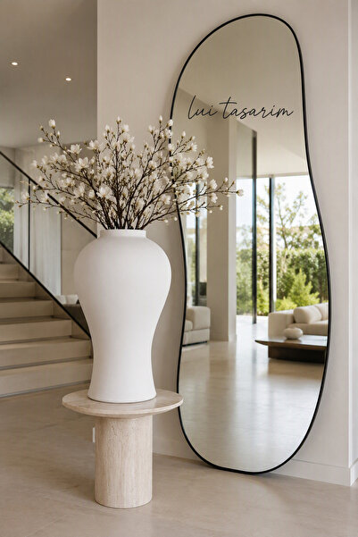 Lui Tasarım White Color XXL Size 42 cm Vase Ceramic Design Simple Stylish Mod...