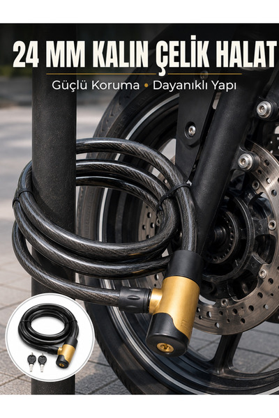Lisinya Güçlü Çelik Halat Yapısıyla Motosiklet, Bisiklet ve Scooter İçin Güve...