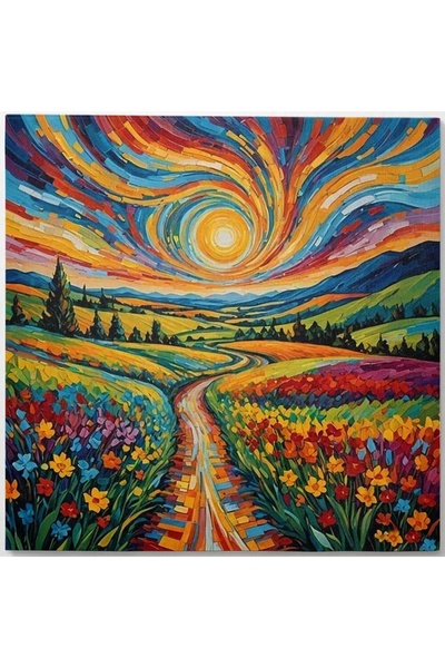 OEM Tablou decorativ pe pânză, 70x70 cm, pânză/lemn, multicolor