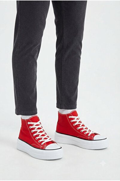 Zerenyus Zrk-Ucx3 High Quality Red White Linen High Sole Sports Shoes