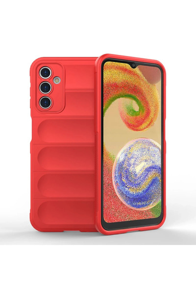 New Face حافظة ACONCEPT لهاتف Galaxy A14 4G من السيليكون المثالي (141429) - أحمر