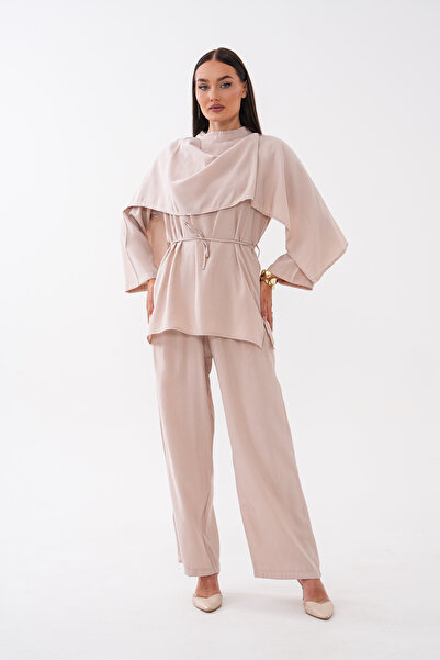 Mega Life Belden Drawstring Shoulder Cape Modal Woven Suit