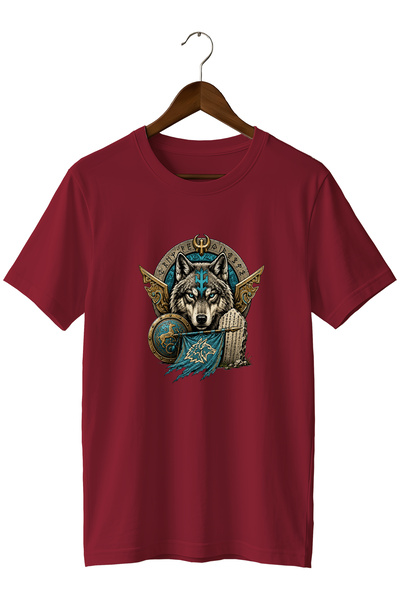 remonz Göktürk Bozkurt and Turkish Runes Printed Unisex T-Shirt – Design of A...