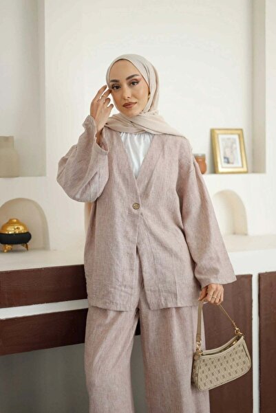 müqofficial Single Button Jacket Suit - Powder