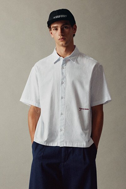 Pull & Bear Çizgili kısa kollu gömlek