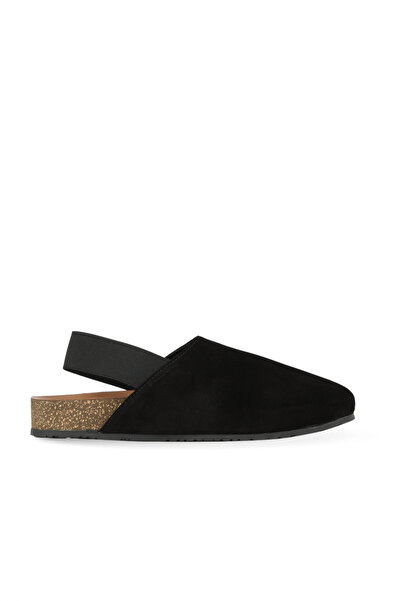BUENO Black Suede Women's Flat Sandals