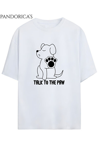 Grafftee Clothing تي شيرت قطني للجنسين مطبوع عليه "TALK TO THE PAW" مكتوب علي...