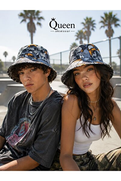 QUEEN AKSESUAR Unisex Toucan Bird with Flowers Tropical Pattern Bucket Hat Fi...