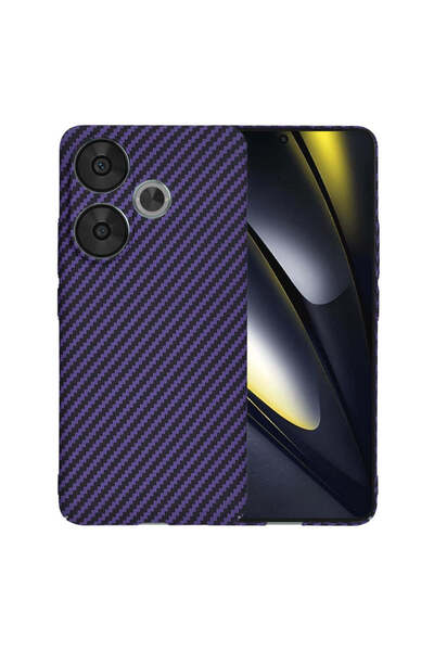 Techsuit Husă pentru Xiaomi POCO F6, din fibră de carbon, cyan - violet