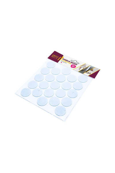 Decobella Round Felt 30 mm 23 Pieces - White