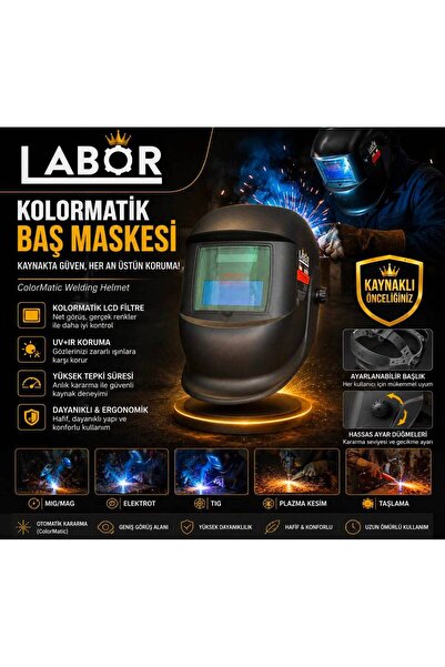 LABOR Otomatik Kararan (Kolormatik) Kaynak Kaskı