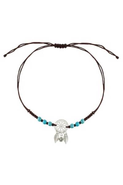 ivokid Brățară neagră din dantelă pentru gleznă, cu pandantiv Dream Catcher a...