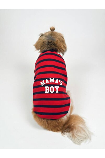 For a Fur Striped Mamas Boy Printed Dog T-Shirt