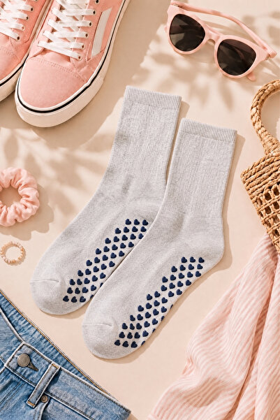 Dore Original Unisex Premium Bamboo Non-Slip Sole Socks with Heart Pattern on...