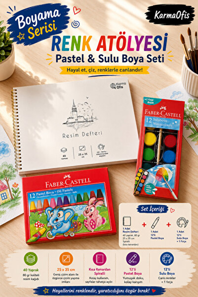 Faber Castell Painting Series White 25X35 cm 40 Sheets Drawing Pad and Faber-...