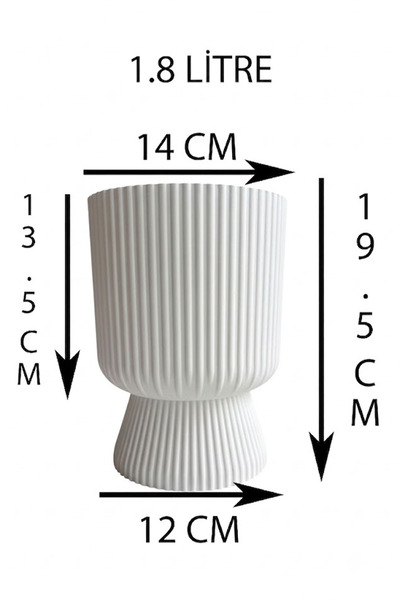TEMMUZ HOME 5 Adet Lotus Saksı Seti 1.8 Litre Ayaklı Saksı - 19.5 cm X 14 cm Çiçek ve Bitki Saksısı(Deliksiz Saksı ve Vazo)