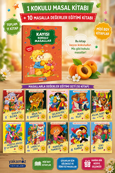 Yakamoz Yayınları 1 adet Kokulu masallar + Masallarla Değerler Eğitimi 10 kitap