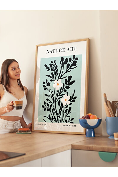 Nature Art Minimal Doğal Ahşap Çerçeveli Tablo - Sanatsal Baskılı Ahşap Tablo - Seri 2