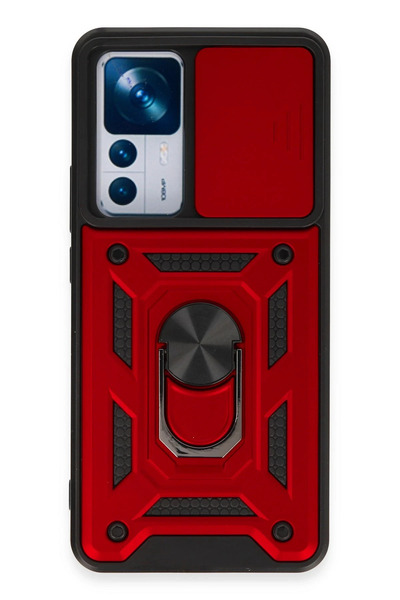 New Face Aconcept Mi 12t Pro Case Pars Silicone with Lens Ring (41653) - Red