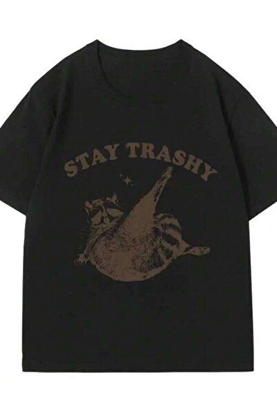 LİNA06 Vintage 9Os Racoon T Shirt Y2k Clothes Boho Aesthetic Cute Stay Trashy...
