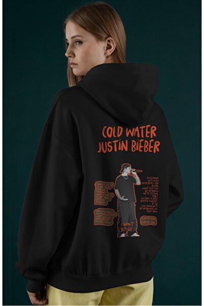 SEVBANO Justin Bieber Singer Back Printed Unisex Oversize Combed Cotton Hoodie