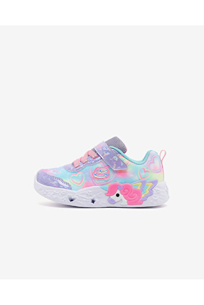 SKECHERS UNICORN CHARMER - LIL HEART SPARKLES Küçük Kız Çocuk Mor Işıklı Spor...