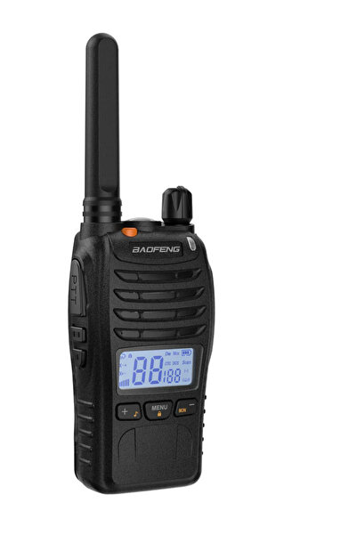 BAOFENG Stație radio portabilă E88 PMR446, 16 canale, 0.5 W, USB, Acumulator Li-Ion 1200 mAh, VOX, Dual Watch, Ecran iluminat, Negru