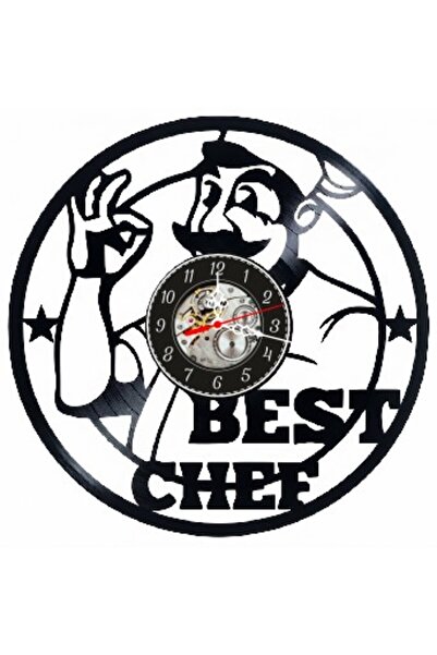 OEM Ceas de perete decorativ din disc de vinil, Model Best Chef, Bucătar ital...