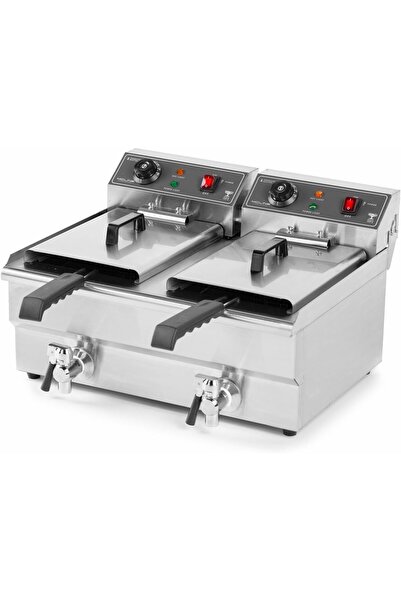 Mcline 10 Liter Dual Fryer with Faucet, 3000W, High Quality Stainless Steel, ...