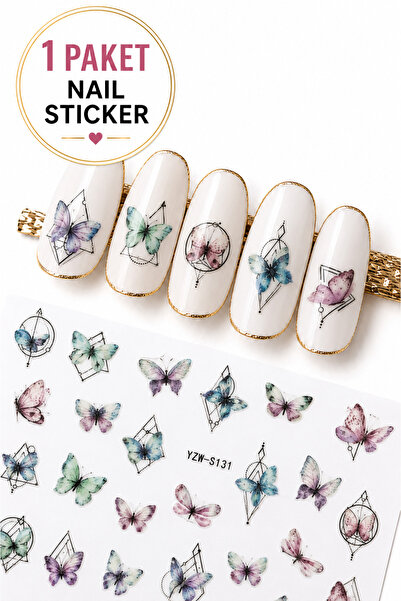 Sibelon Nail Art Sticker Kendinden Yapışkanlı Tırnak Dövmesi Takma Tırnak Süs...