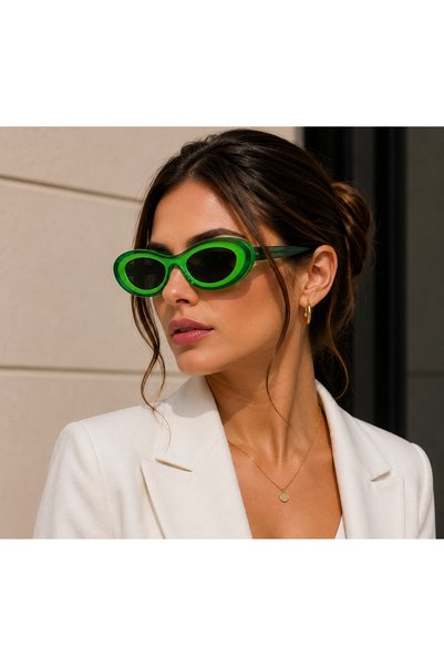 Bymiel Retro Oval Sunglasses with Uv400 Protection