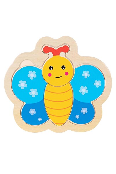 Sunman Puzzle din lemn, Fluturas, 4 piese