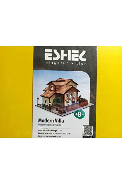 Eshel Maket Minyatür Kitler Modern Villa 1:24 Ölçek - 130parça - 420*340*240m...