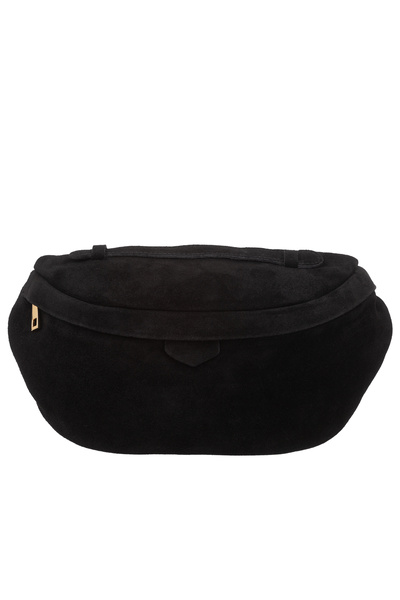 Vera Pelle Pochetă din piele întoarsă și organza, neagră