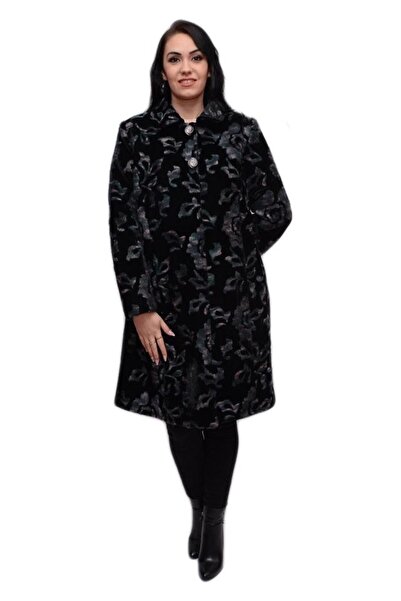 OEM Jacheta eleganta cu croi drept, neagra cu design abstract colorat