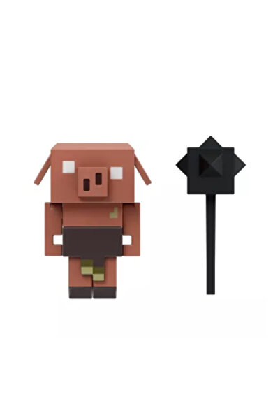 mattel Figurina Minecraft Legends, Mattel, Plastic, 8 cm, Piglin, Maro/Negru