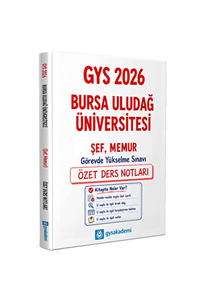 Data Yayınları Bursa Uludağ Üniversitesi GYS Şef Özet Ders Notları 2026