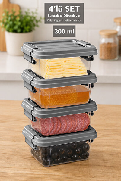 Meleni Home Organizator mini-frigider cu 4 compartimente - Organizator de buc...