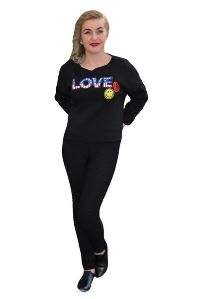 OEM Bluza casual, de culoare neagra, marime universala