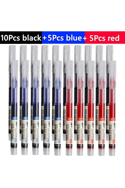 Choice17 10black 5blue 5red Gel Pens Set: 3-100pcs Black/Blue Large Capacity ...