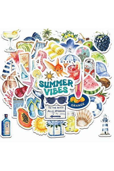 Choice 50pcs 50Pcs Summer Beach INS Style Graffiti Stickers Decoration Luggag...