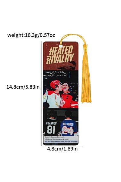 Choice11 SQ0442 Heated Rivalry Bookmarks Ice Hockey Themed Metal Bookmarks wi...