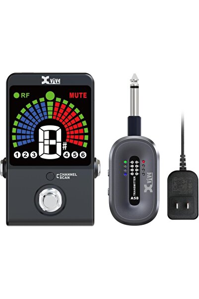 Xvive XV-P58 Akort Aletli Receiver Pedallı 5.8GHZ Kablosuz Gitar Bağlantı Sis...