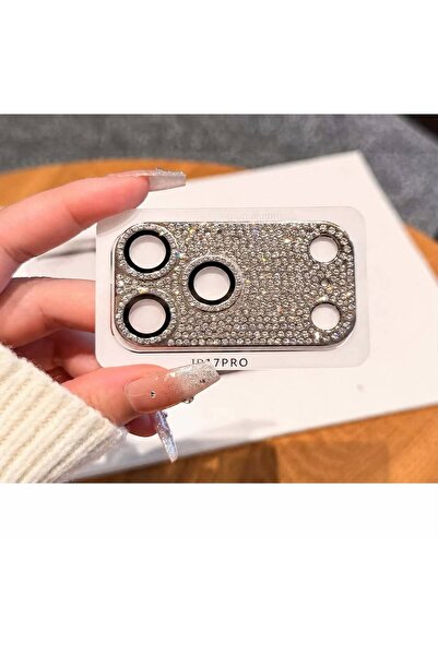 OLEA AKSESUAR iPhone 17 PRO Uyumlu Komple Taşlı Premium Metal Lens Koruma Ful...