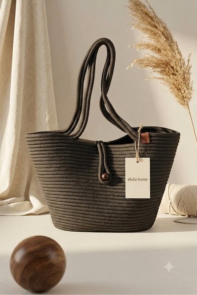 Efuliz Home Straw Beach Bag Handmade Bohemian Summer Shoulder Bag for Women