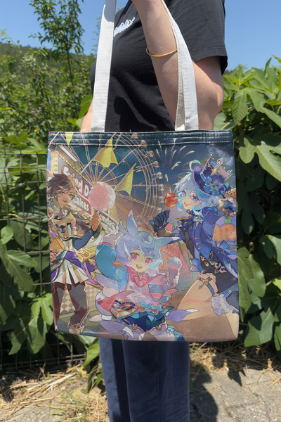 ZipZap Sethos Genshin Impact V5 Double-Sided Canvas Print Tote Bag Anime Bag