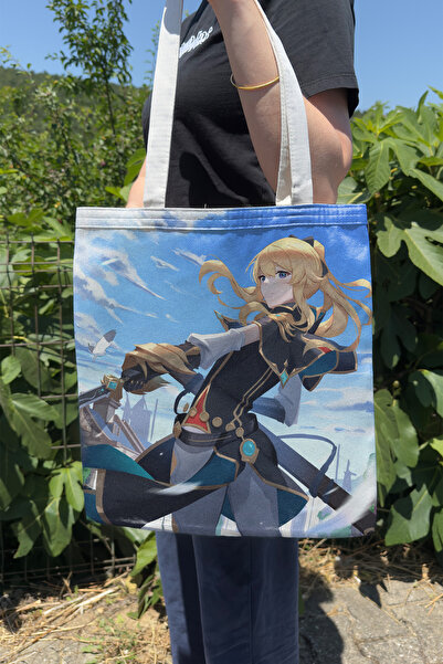 ZipZap Jean Genshin Impact V3 Double-Sided Canvas Print Tote Bag Anime Bag